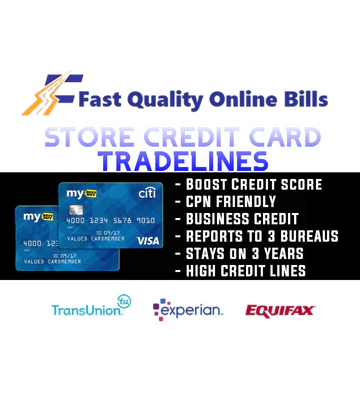 Store Credit Card Tradelines (Different Credit Card Accounts) $120,000