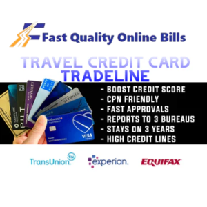 Travel Credit Card Tradeline (Primary Open Account) $100,000 limit