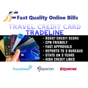 Travel Credit Card Tradeline (Primary Open Account) $400,000 limit