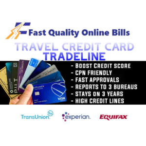 Travel Credit Card Tradeline (Primary Open Account) $800,000 limit