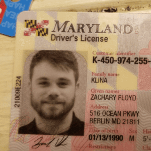 Fake Maryland Driver’s License
