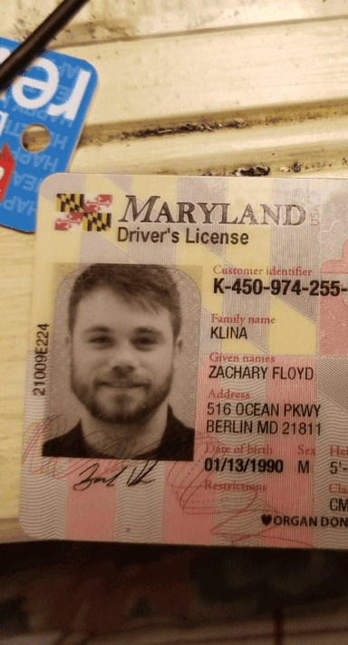 Fake Maryland Driver’s License
