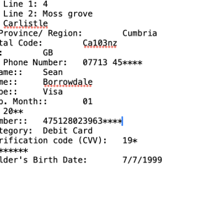 Fullz CC With UK Passport And NIN